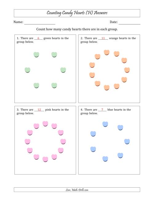 The Counting Candy Hearts in Circular Arrangements (H) Math Worksheet Page 2