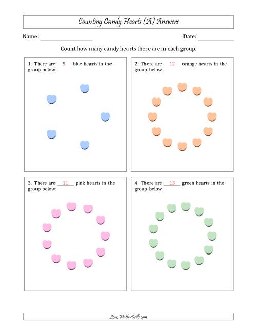 The Counting Candy Hearts in Circular Arrangements (All) Math Worksheet Page 2